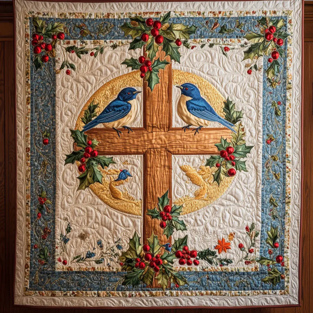 Heaven Bluebird Quilt Perfect Housewarming Gift with Quilt Blanket