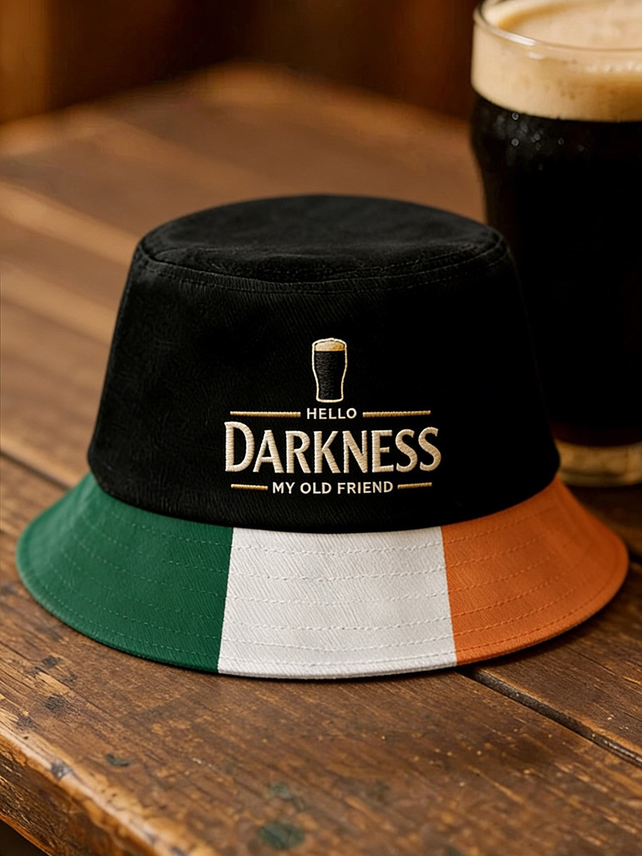 Hello Darkness My Old Friend Bucket Hat St. Patrick's Day Cap St Patrick's Gift Ideas