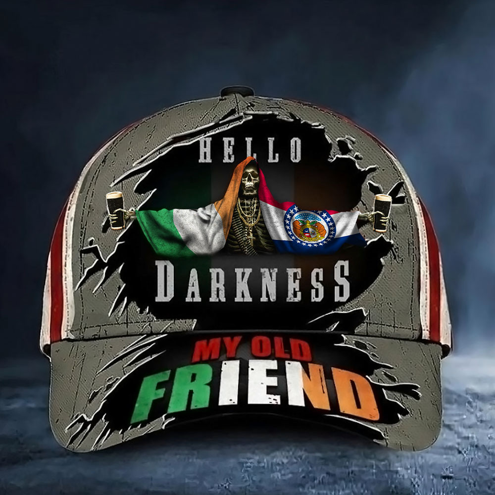 Hello Darkness My Old Friend Guinness Beer Hat Flag Of Missouri St Patrick's Day Merch