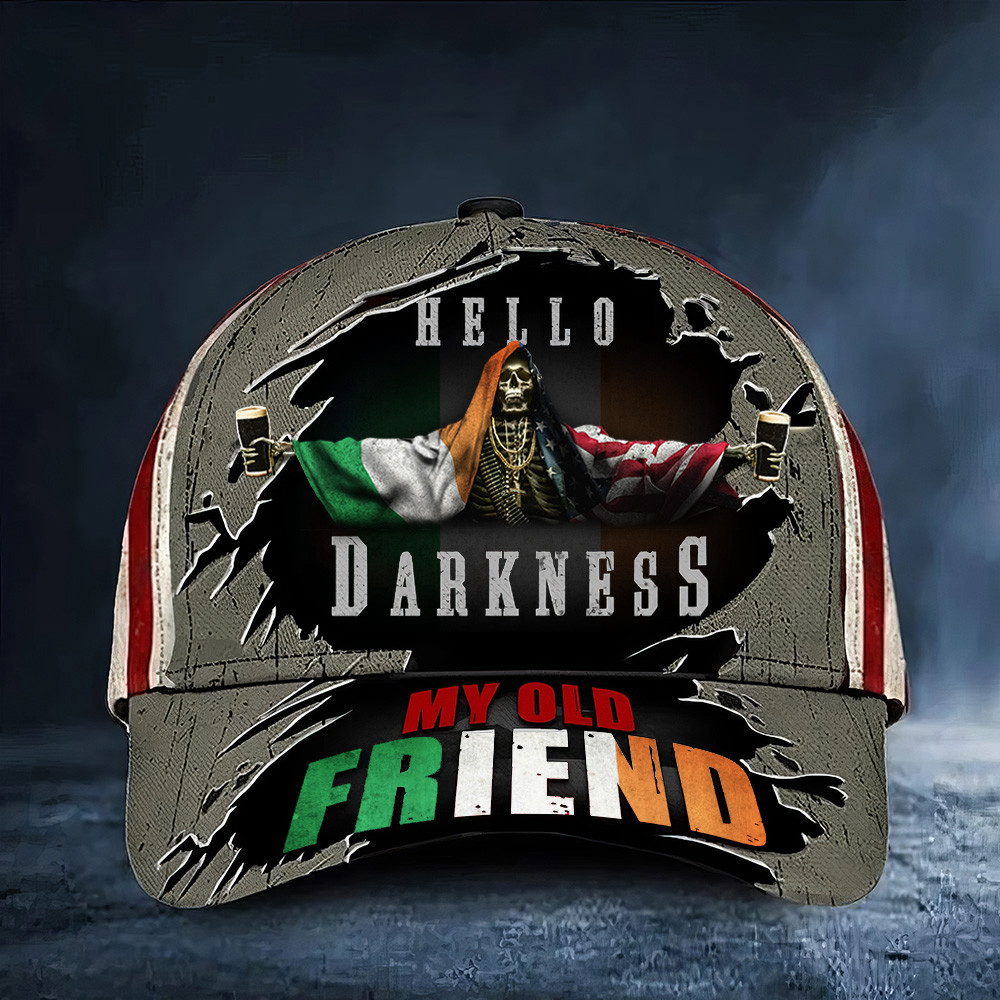 Hello Darkness My Old Friend Hat Guinness Beer Art St Patricks Day Baseball Cap St Paddys Gift