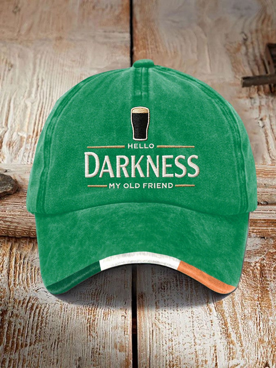 Hello Darkness My Old Friend Hat Saint St Patrick's Day Ball Cap Gift Ideas For Dad