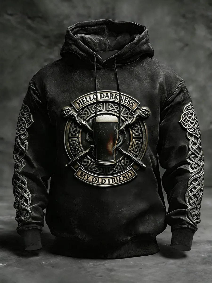 Hello Darkness My Old Friend Hoodie Funny Beer Lover Pullover Gift For Men