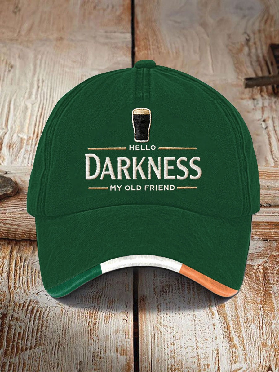 Hello Darkness My Old Friend Print Cap Funny St Patrick Day Outfits for Men Women
