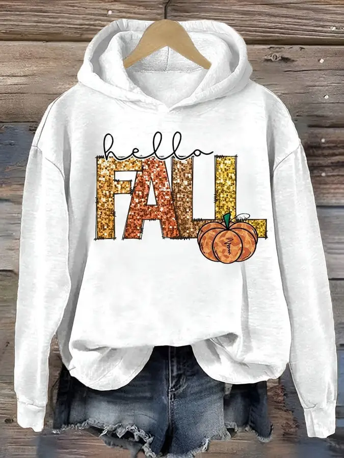 Hello Fall Autumn Hoodie Welcome Autumn Merch Gifts For Women Hello Fall Autumn Hoodie Welcome Autumn Merch Gifts For Women - Image 1