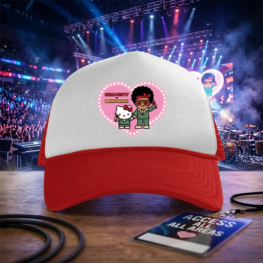 Hello Kitty Bruno Mars Hat Sanrio The Romantic Tour Cap Gift For Fans