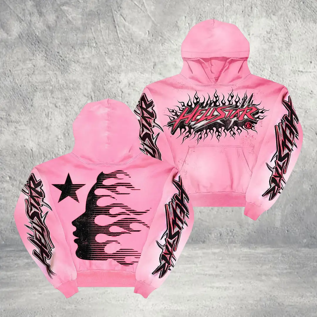 Hellstar Brainwashed Without Brain Hoodie Pink Unisex Streetwear Menswear Womenswear