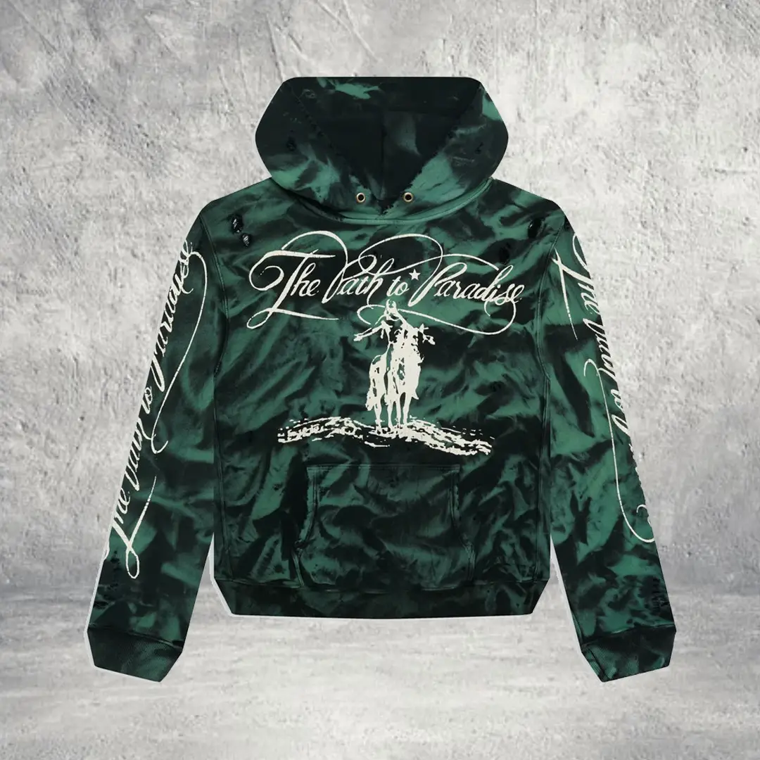 Hellstar Paradise Green Marble Hoodie Streetwear Apparel Birthday Gift for Son