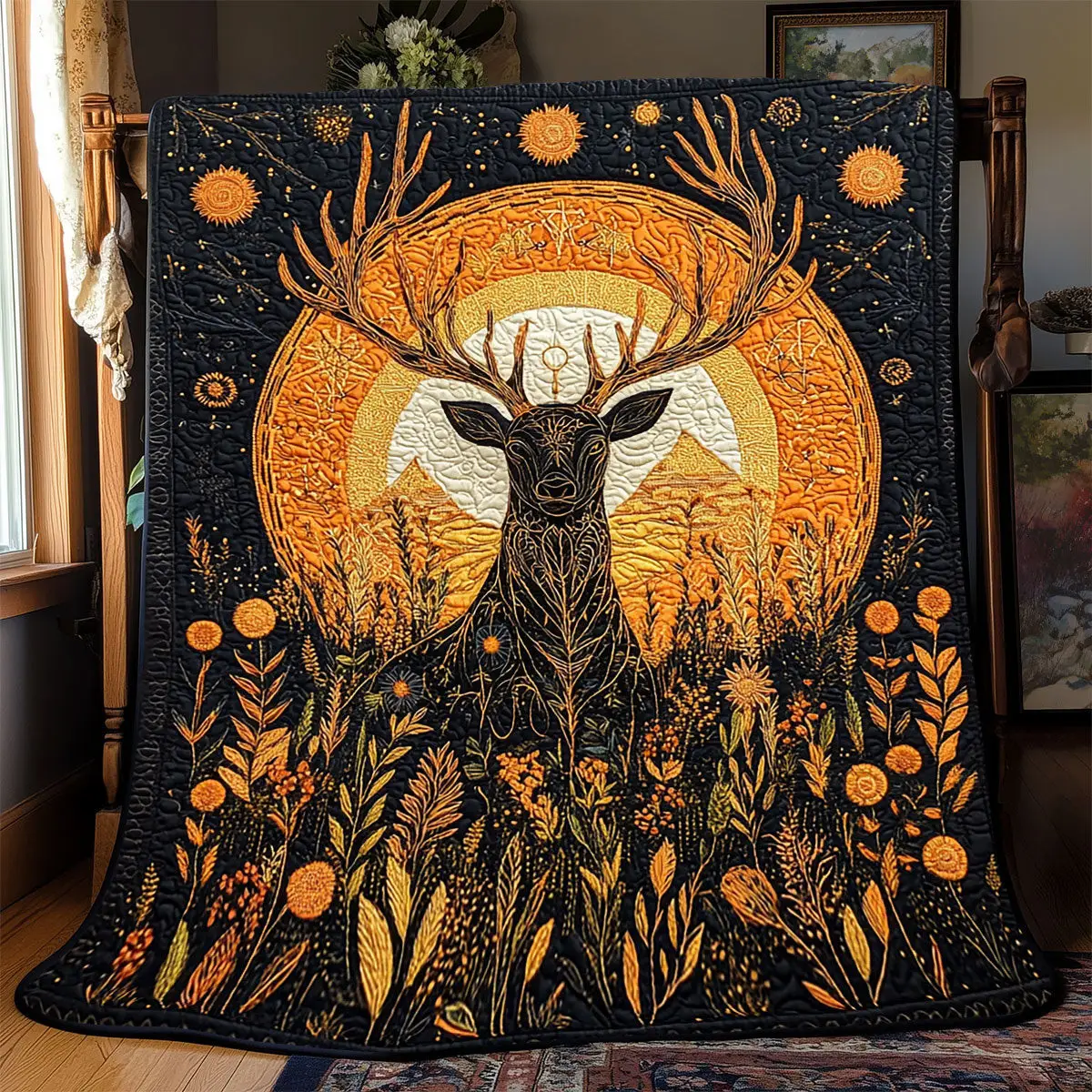 Heritage Deer Quilted Throw Blankets Gifts For Dad Who Wants Nothing