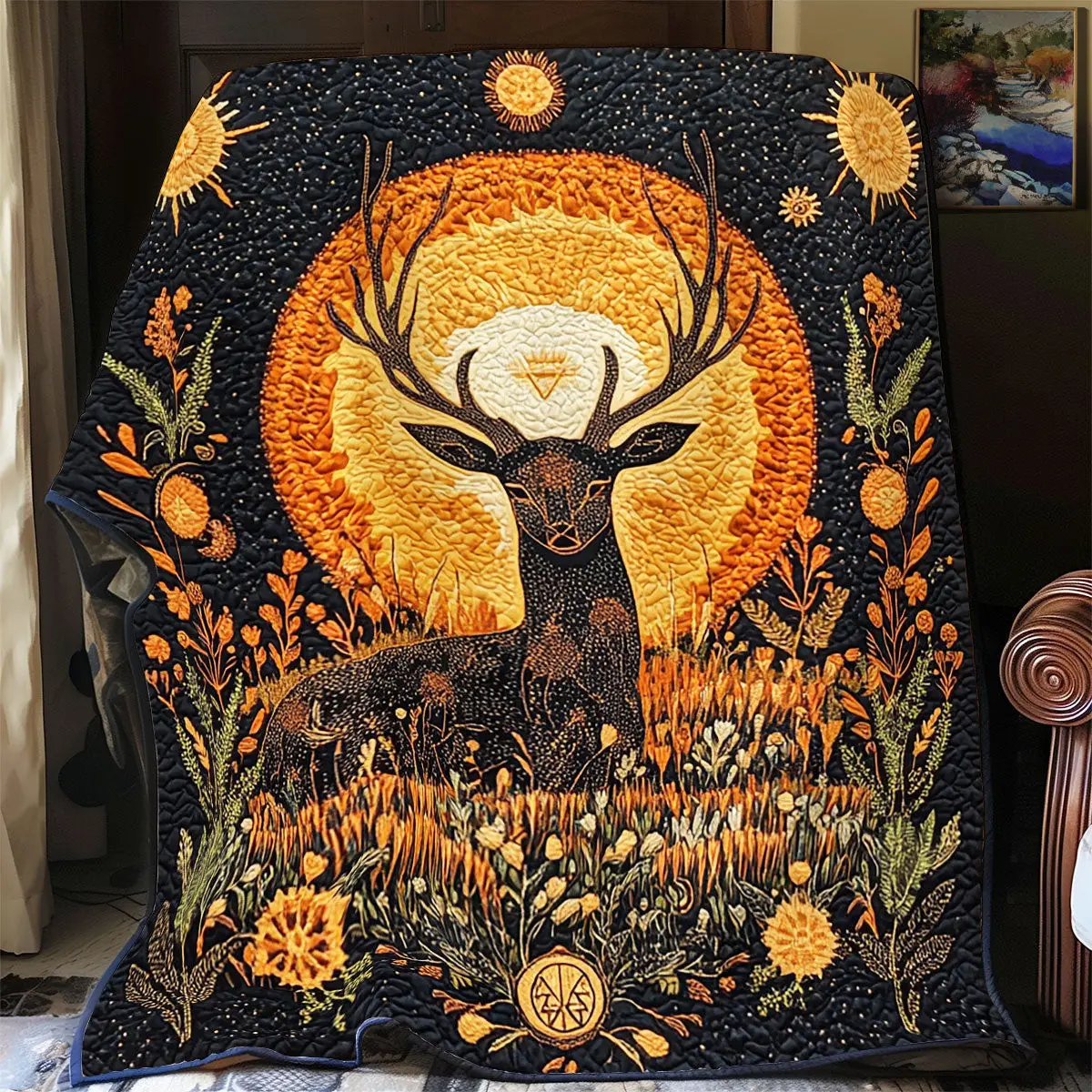 Heritage Deer Quilted Throw Blankets Mother's Day Gifts For Daughter Heritage Deer Quilted Throw Blankets Mother's Day Gifts For Daughter - Image 1