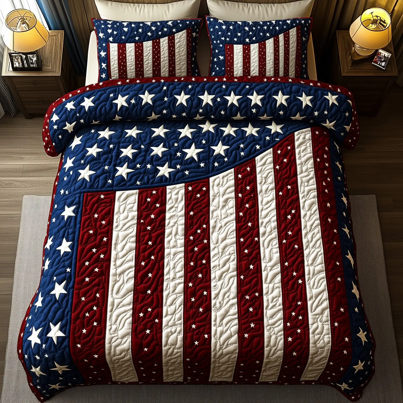 Heritage Lane  Quilted Bedding Set  4Th Of July Gifts For Coworkers