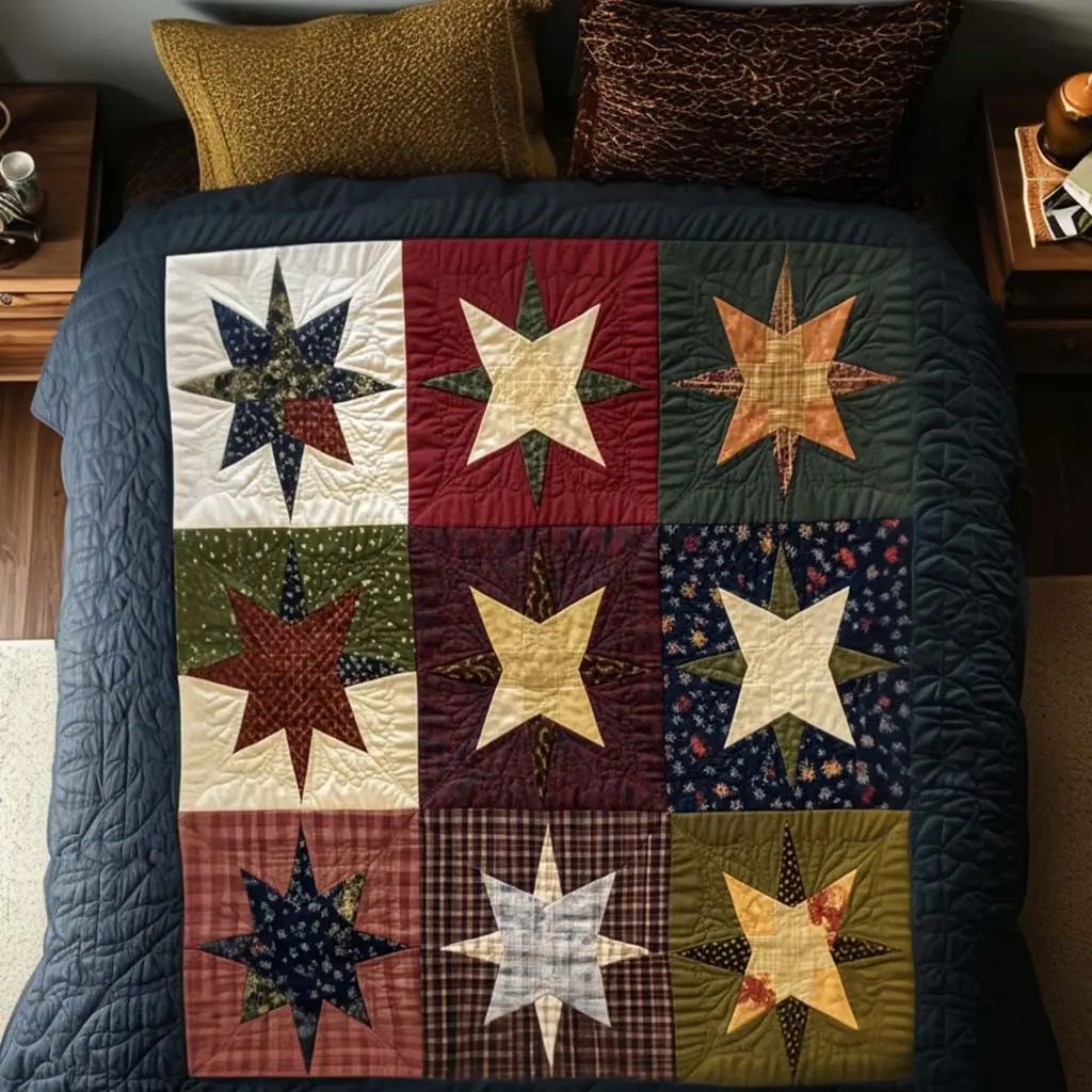 Heritage Stars Quited Bedding Set Meaningful Home Gift for Special Occasions