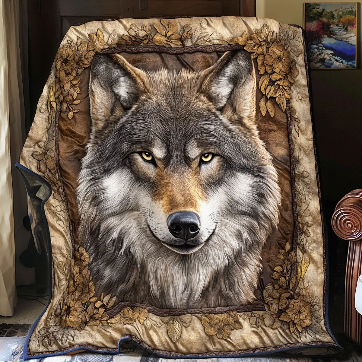Heritage Wolf Quilted Throw Blankets Gifts For Dad Who Wants Nothing