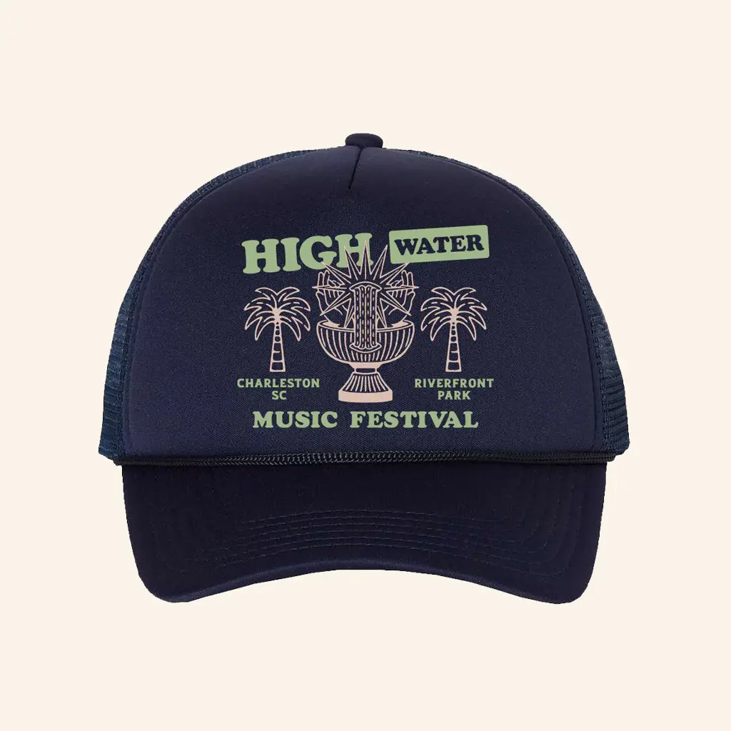 High Water Festival Merch Fountain Foam Trucker Hat Christmas Gift Ideas For Dad -WearandDecor