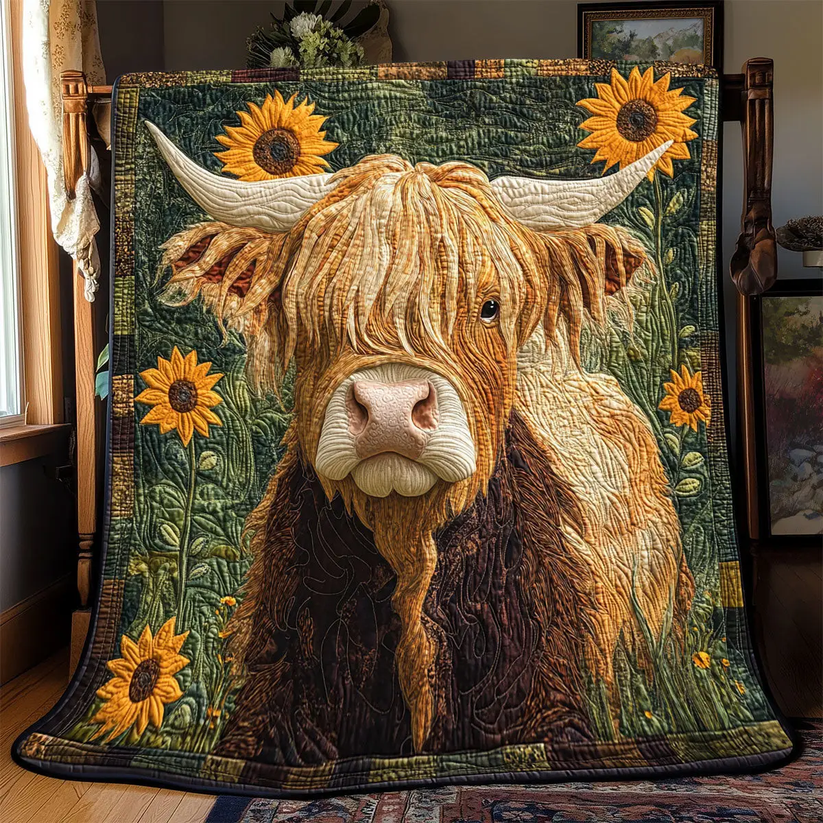 Highland Cow Suower Quilt Best Throw Blanket Birthday Presents For Mum