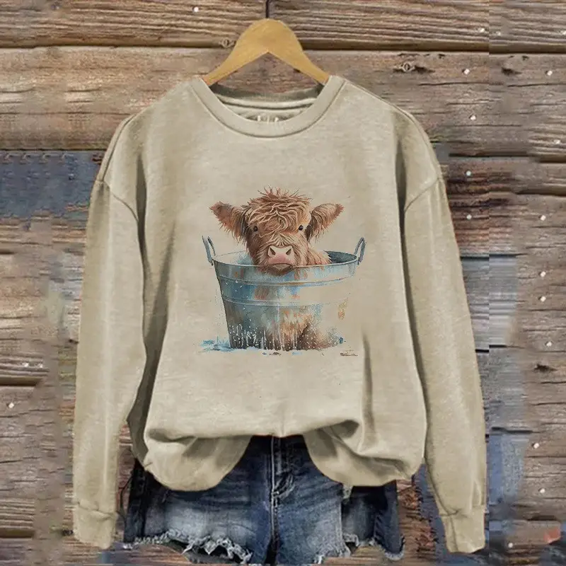 Highland Cow Sweatshirt Cute Themed Highland Cow Apparel Gifts For Highland Cow Lovers
