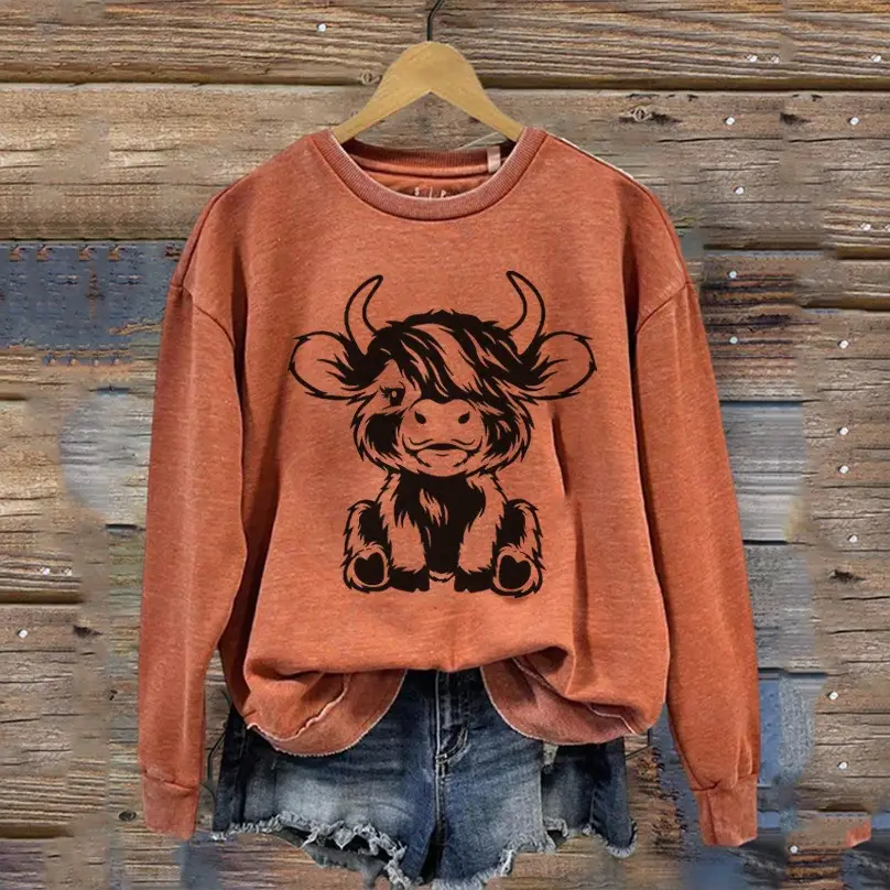 Highland Cow Sweatshirt Women's Cute Themed Highland Cow Clothing Gifts For Cow Lovers Highland Cow Sweatshirt Women's Cute Themed Highland Cow Clothing Gifts For Cow Lovers - Image 1