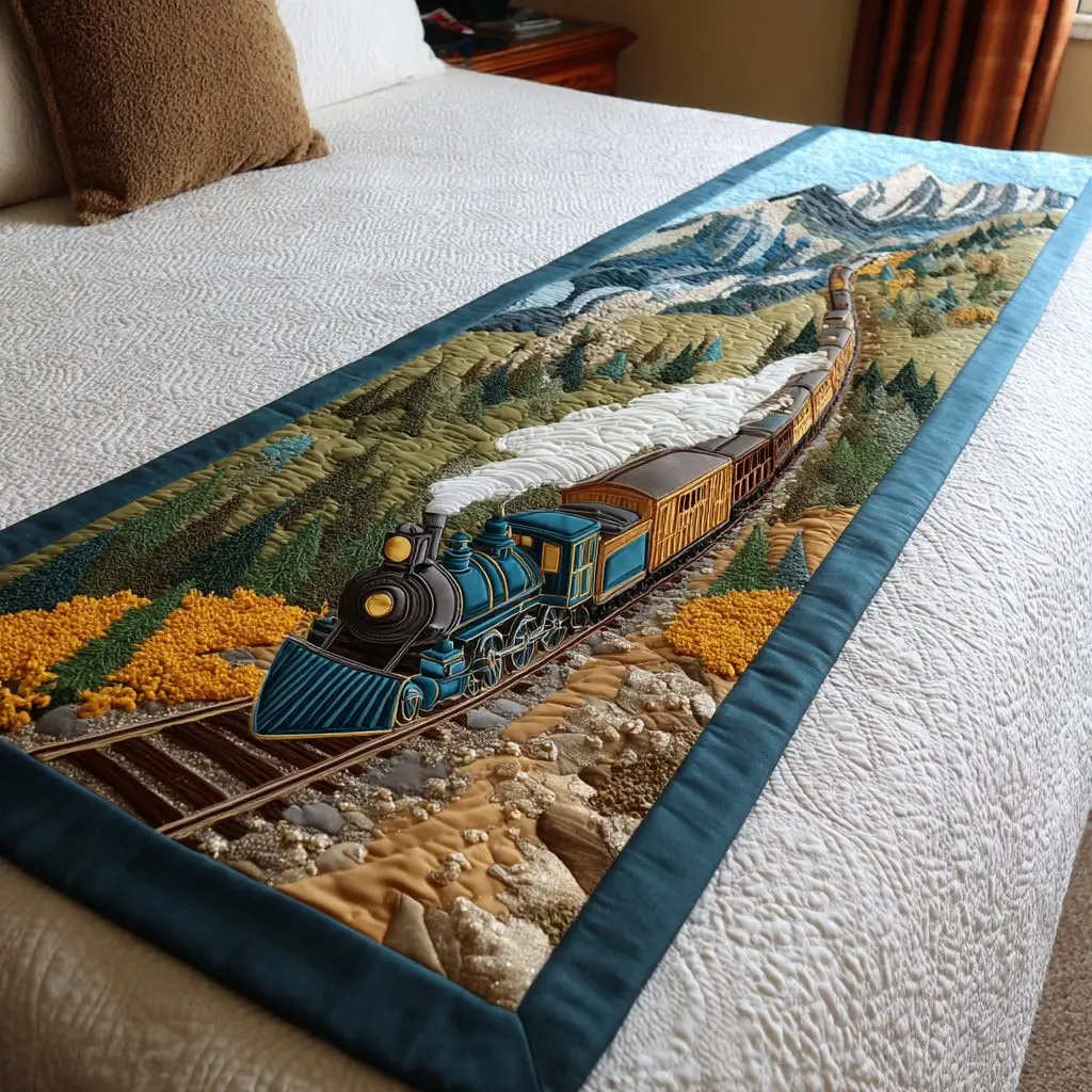 Highland Passage Quilted Bed Runner Highland Passage Pattern Rustic Home Gift