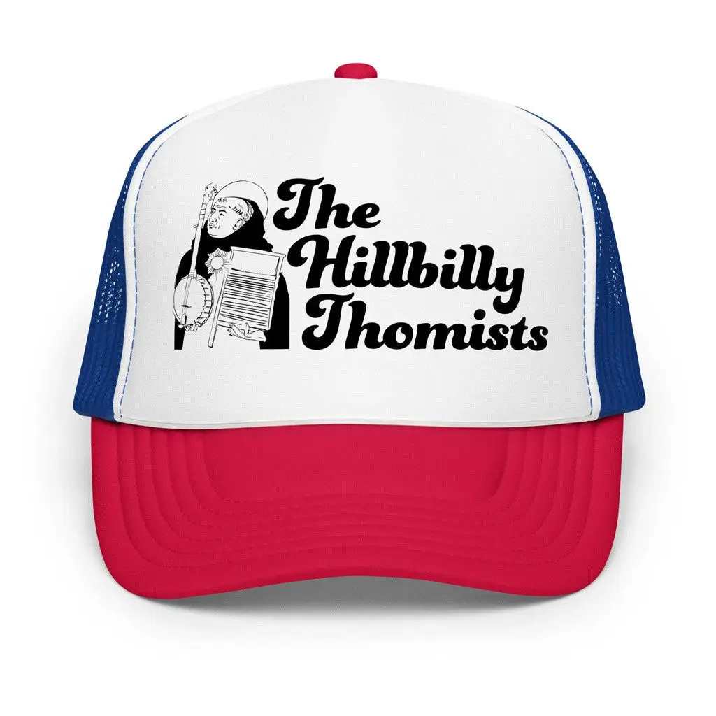 Hillbilly Thomists Merch Banjo Aquinas Trucker Hat Gifts For Dad -WearandDecor