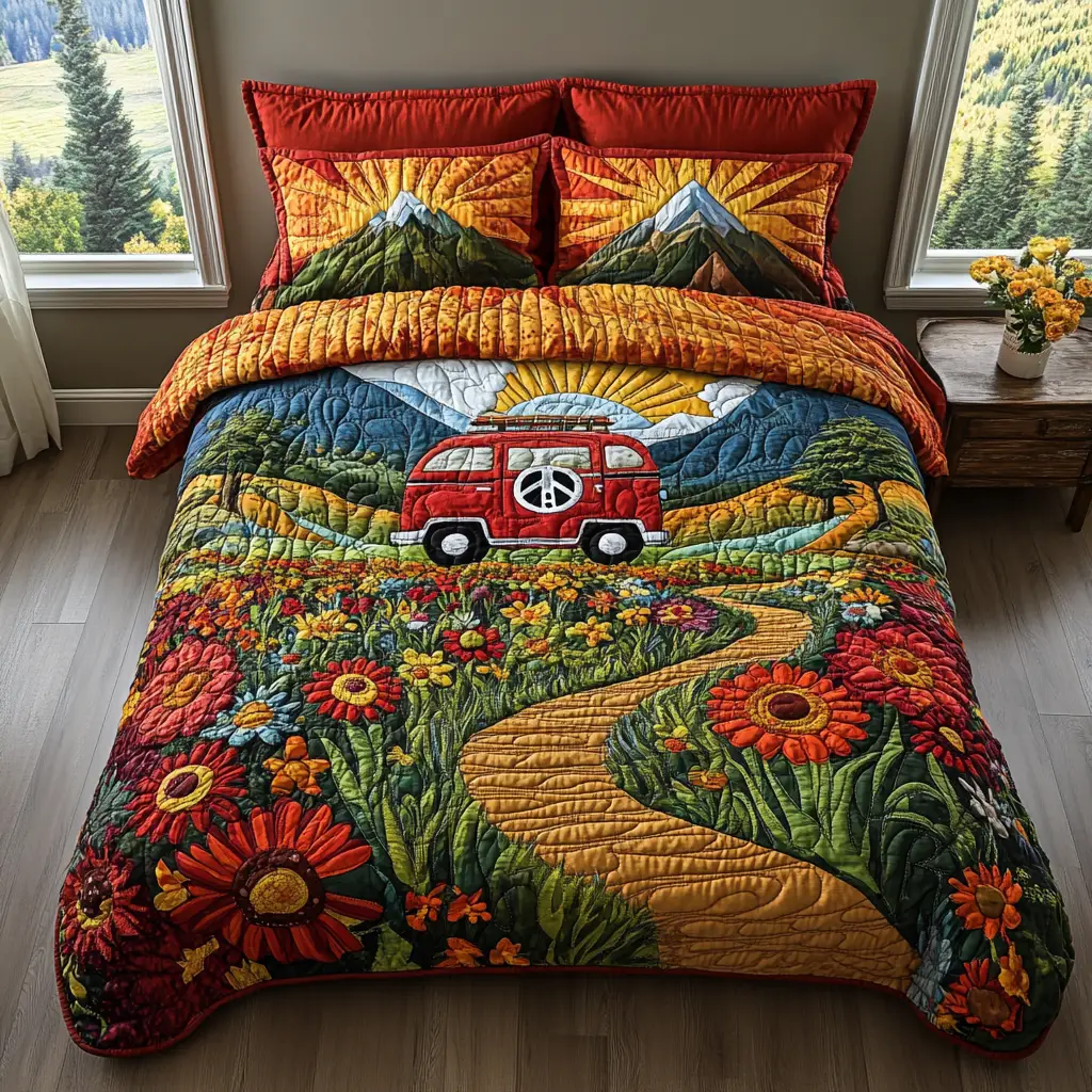 Hippie Dreamscape Quilted Bedding Set Bed Decor Ideas Best Gifts For Hippies Hippie Dreamscape Quilted Bedding Set Bed Decor Ideas Best Gifts For Hippies - Image 1