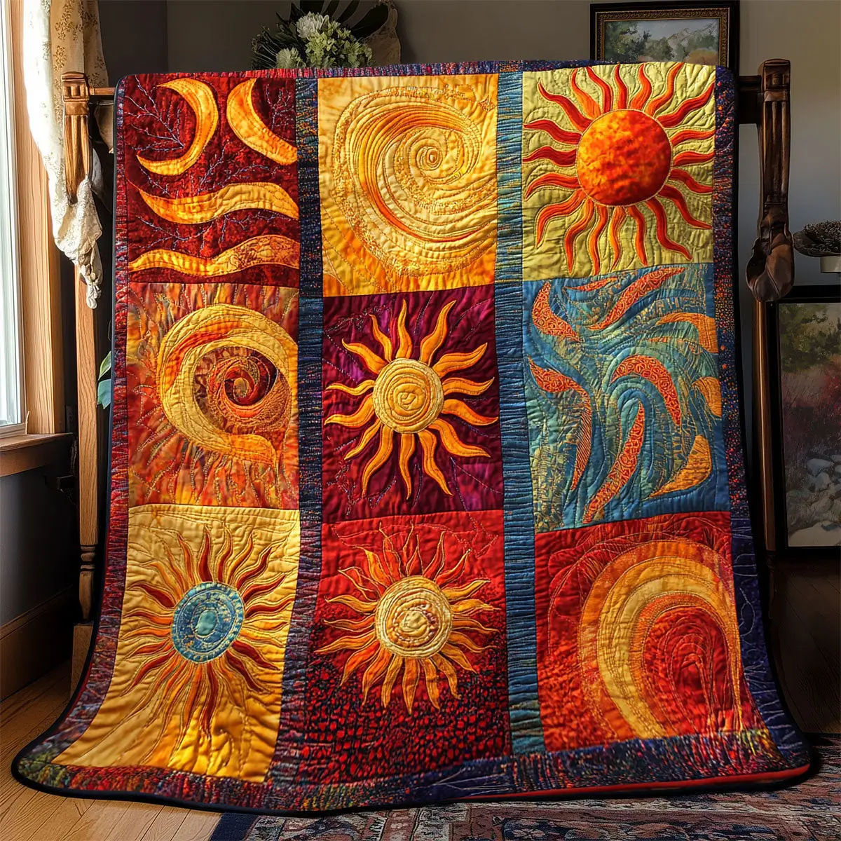 Hippie Sun Quilt Blankets Best Father's Day Gifts For Dad Hippie Sun Quilt Blankets Best Father's Day Gifts For Dad - Image 1