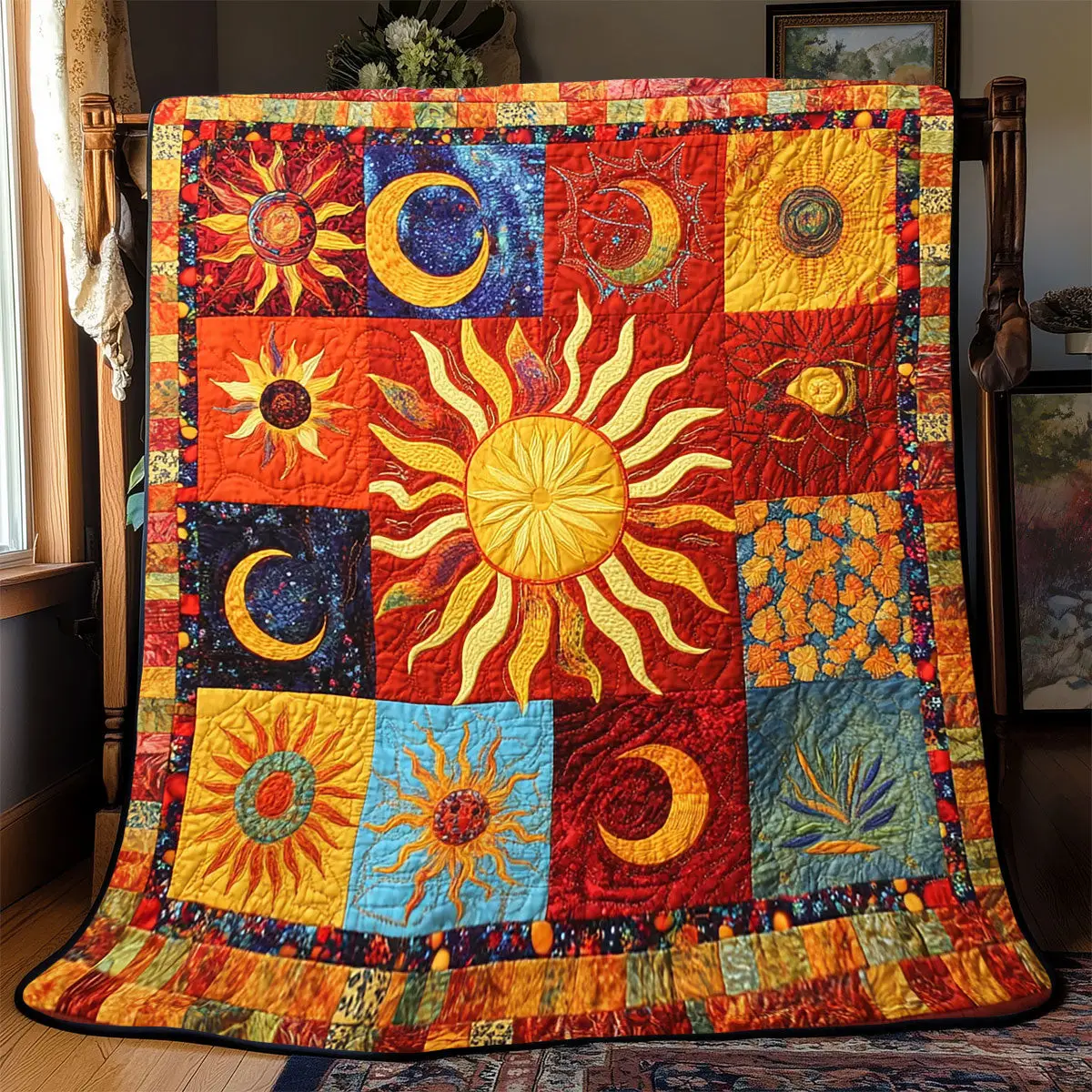 Hippie Sun Quilt Blankets Gifts For Father's Day From Wife