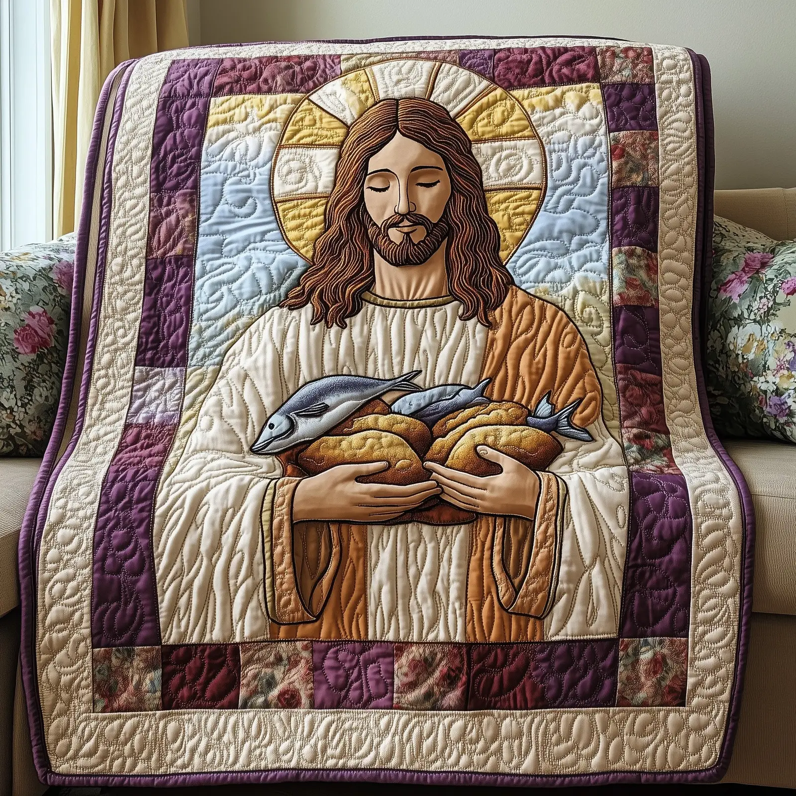 His Blessings Quilted Blanket Holiday Bedroom Decoration Unique Gifts Ideas For Dad