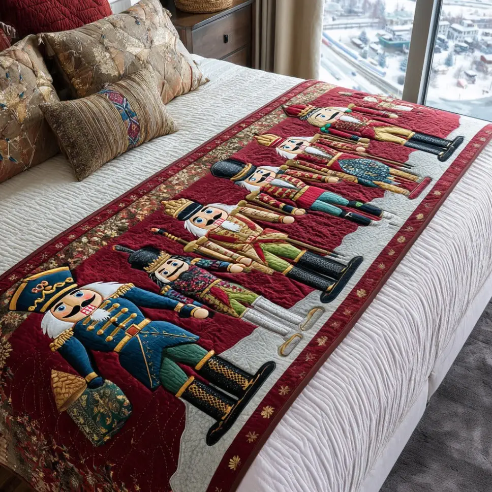 Holiday Guard Quilted Bed Runner Holiday Guard Scene Christian Holiday Gift Holiday Guard Quilted Bed Runner Holiday Guard Scene Christian Holiday Gift - Image 1