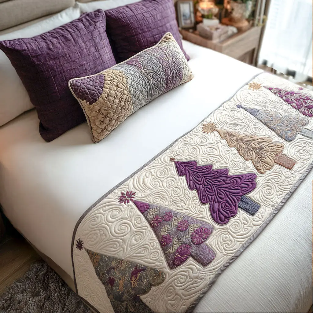 Holiday Spark Quilted Bed Runner Christmas Spark Touch Gift for Parents