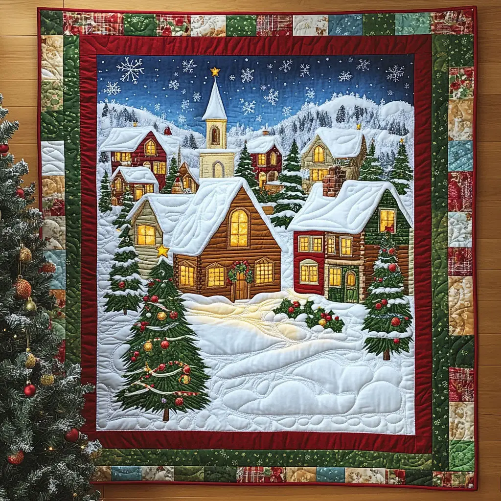 Holiday Village Quilt Premium Quilt Blanket to Enhance Bedroom Comfort