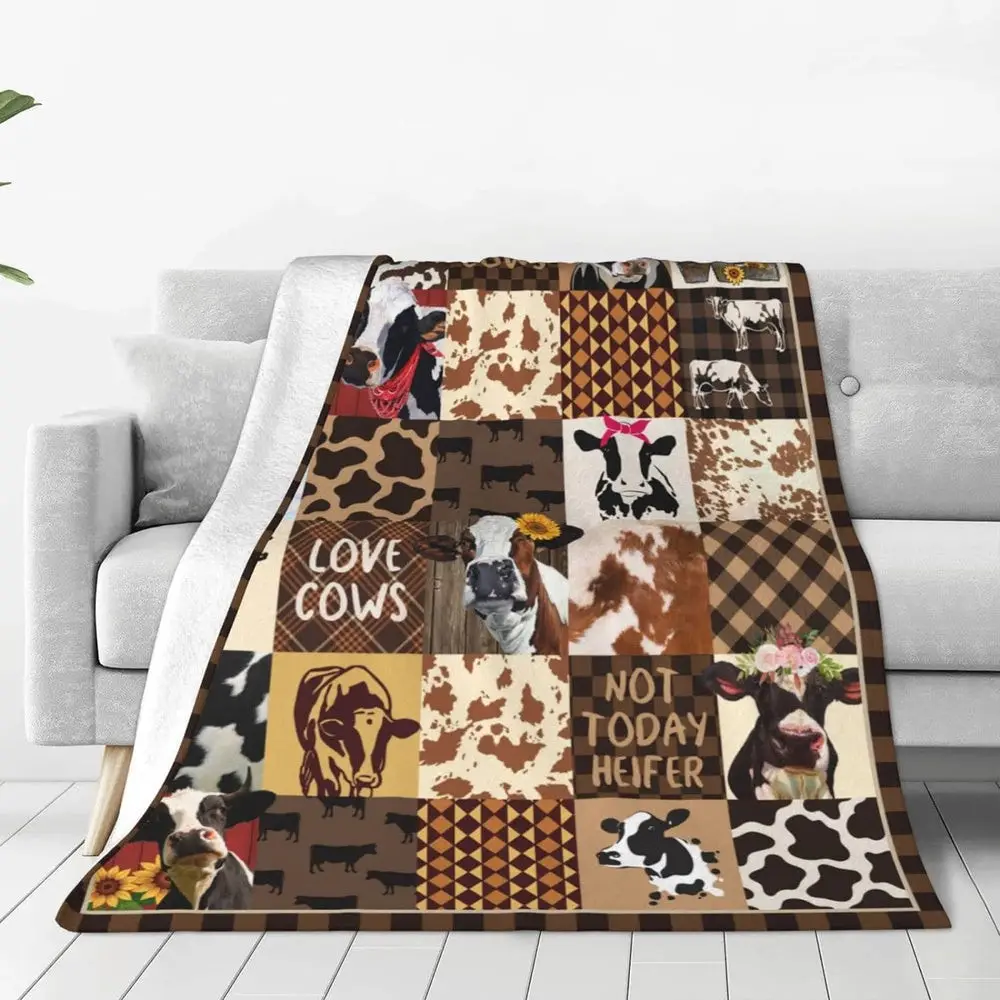 Holstein Cattle Brown Pattern Blanket Farm Blanket Gift For Farmer Holstein Cattle Brown Pattern Blanket Farm Blanket Gift For Farmer - Image 1