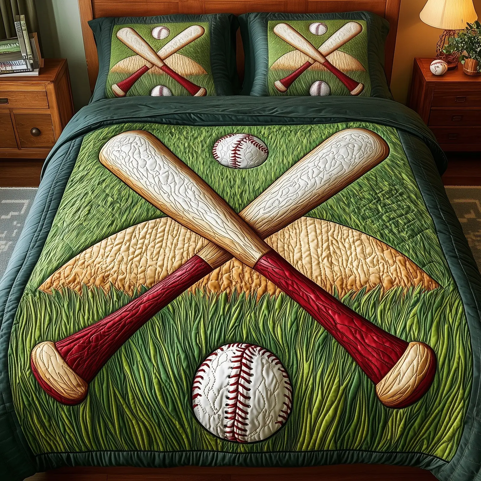 Home Run Quilted Bedding Set For Kids