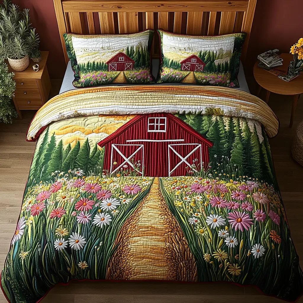 Homestead Bloom Quilted Bedding Set Unique Bedding Gift for Family Gatherings Homestead Bloom Quilted Bedding Set Unique Bedding Gift for Family Gatherings - Image 1