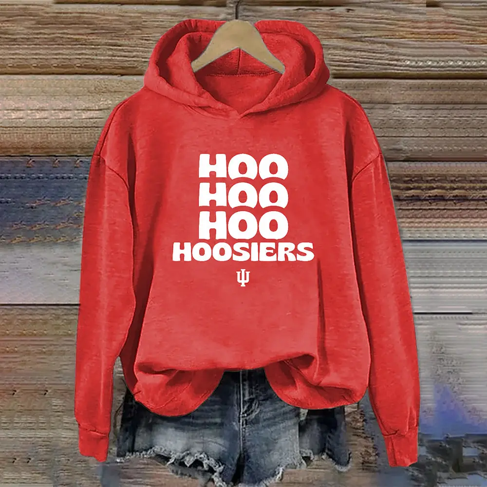 Hoo Hoo Hoo Hoosiers Football Hoodie Indiana Hoosier Game Day Apparel Gift For Her