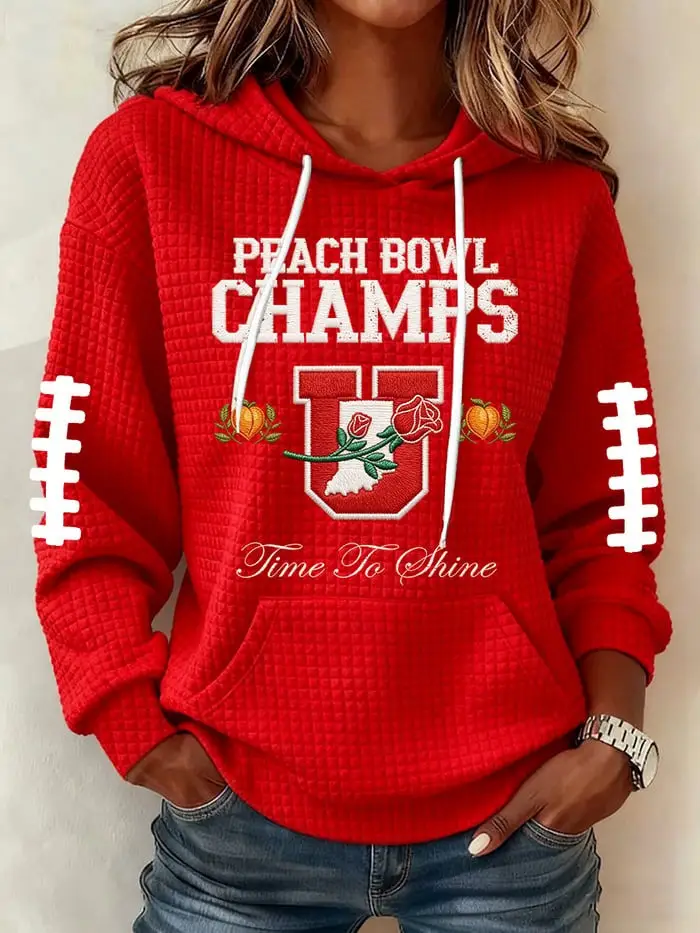 Hoosiers Football NCAA 2026 CFP National Championship Hoodie Peach Bowl Champs Apparel For Fans