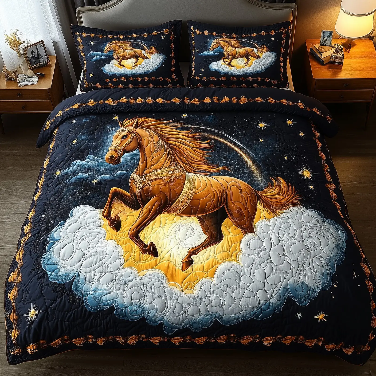 Horse Dream Quilted Bedding Set Cozy Bedroom