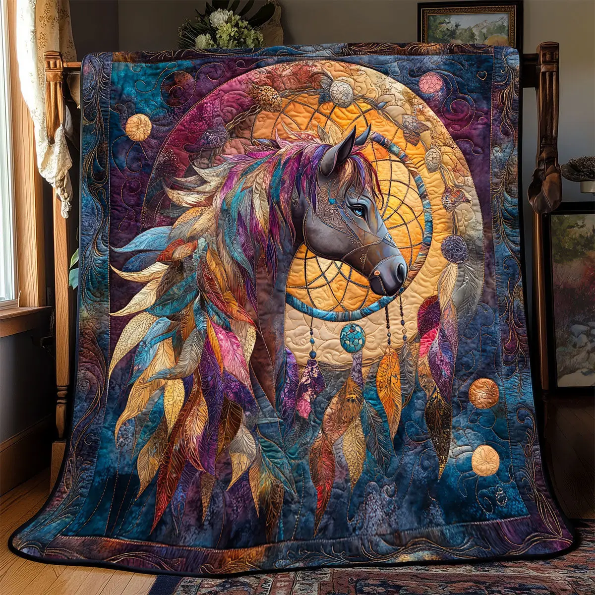 Horse Dreamcatcher Quilt Blankets Best Father's Day Gifts For Dad