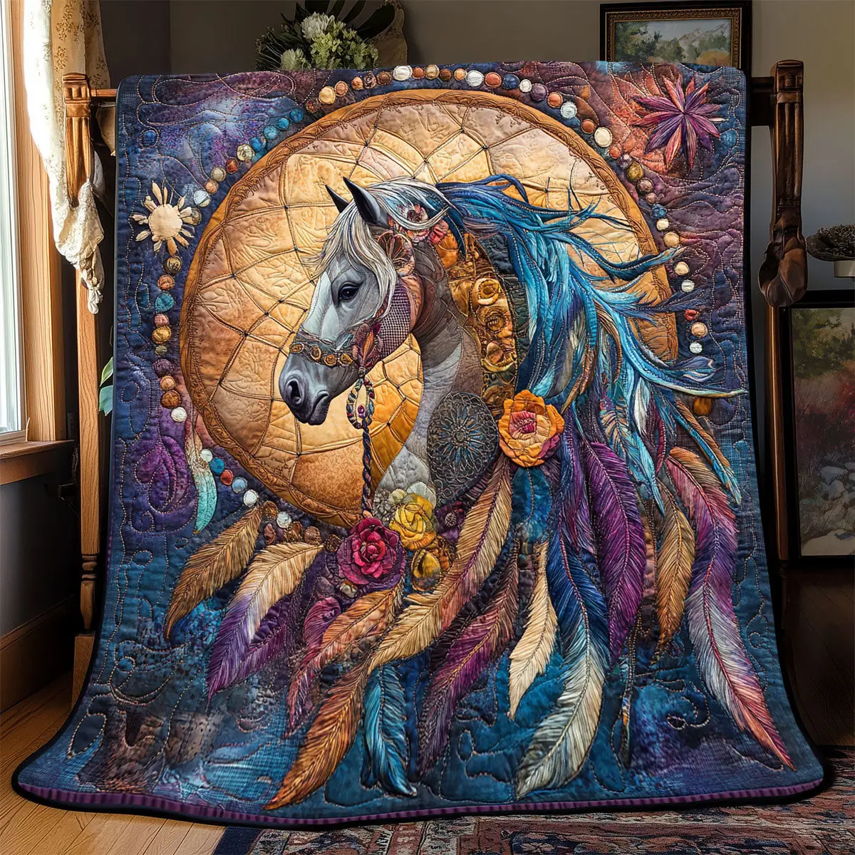 Horse Dreamcatcher Quilt Blankets Dad Gifts For Father's Day 2025