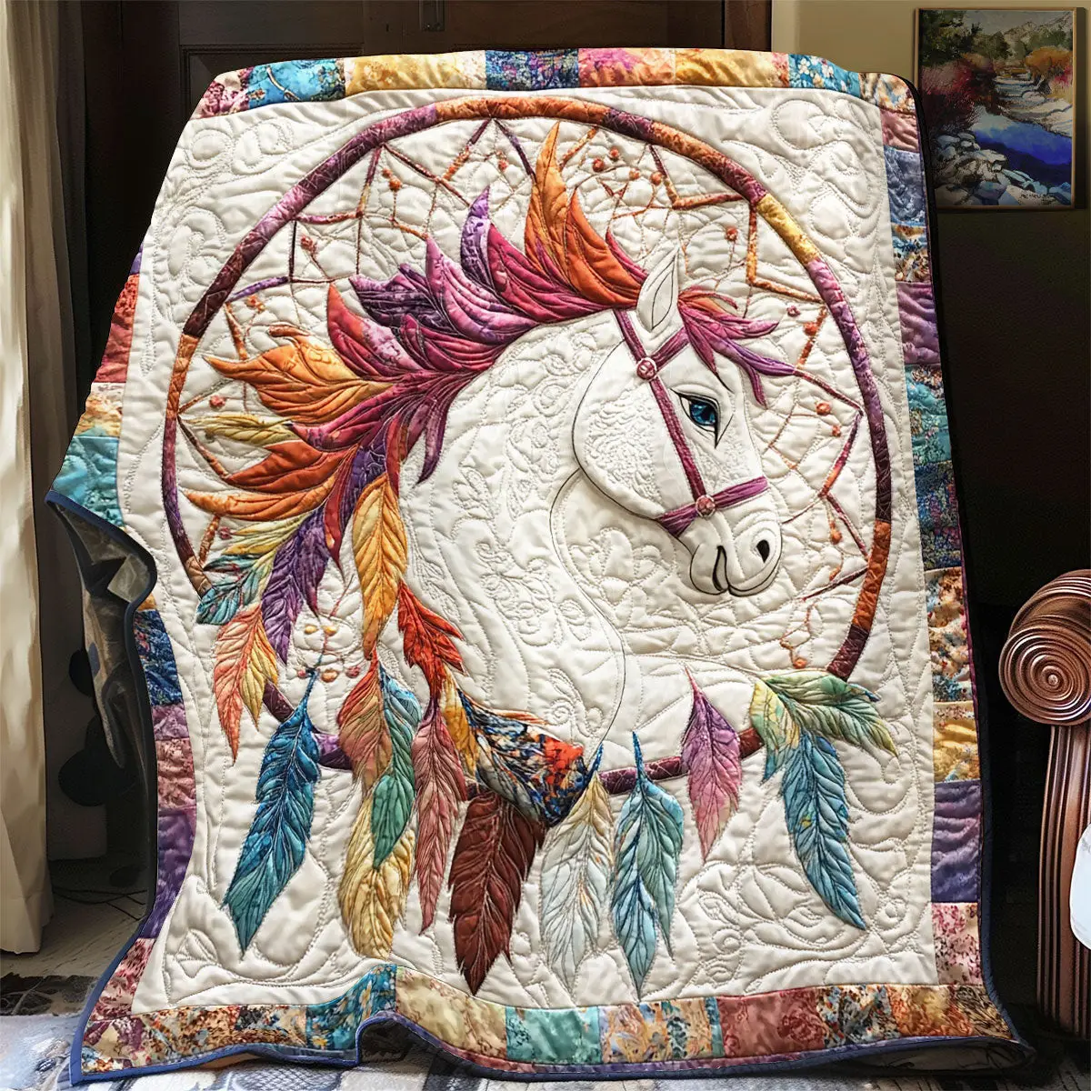 Horse Dreamcatcher Quilt Blankets Father's Day Presents From Daughter