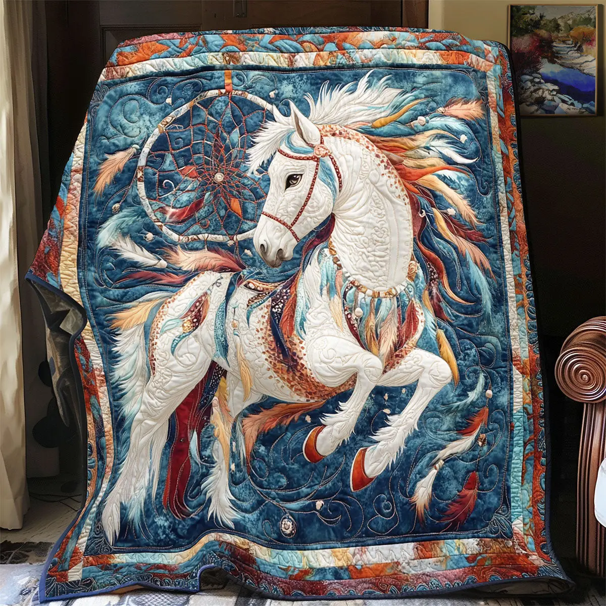 Horse Dreamcatcher Quilt Blankets Gifts For Father's Day From Wife