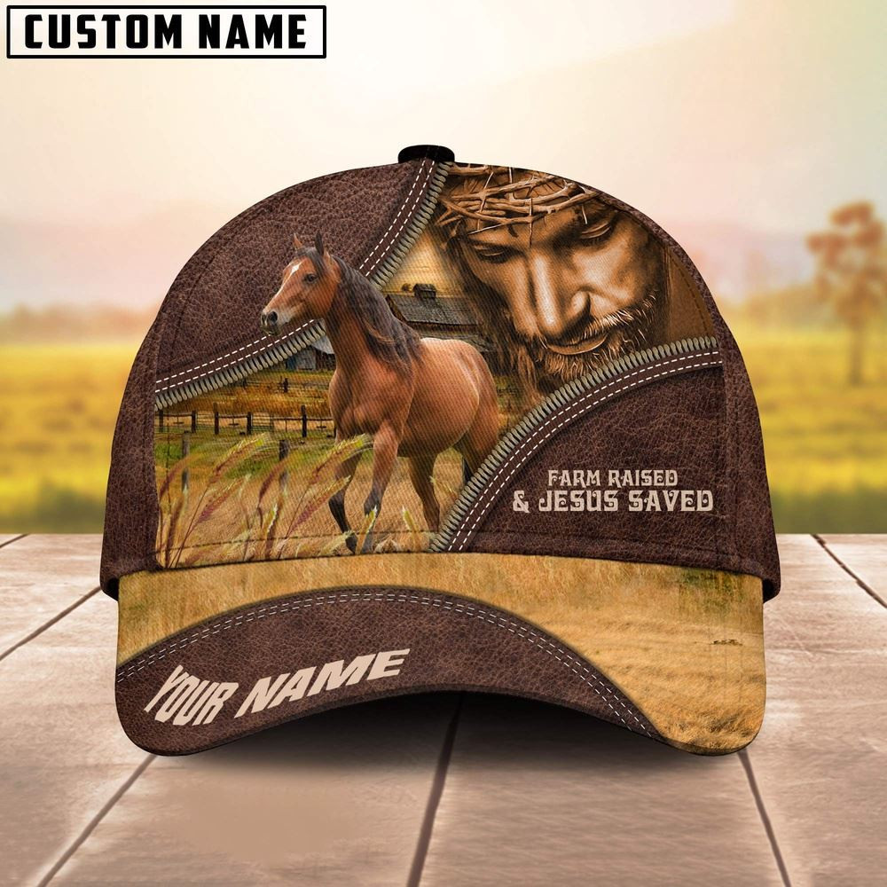 Horse Farm & Jesus Customized Name Cap Farm Cap Farmer Baseball Cap Gift For Farmer