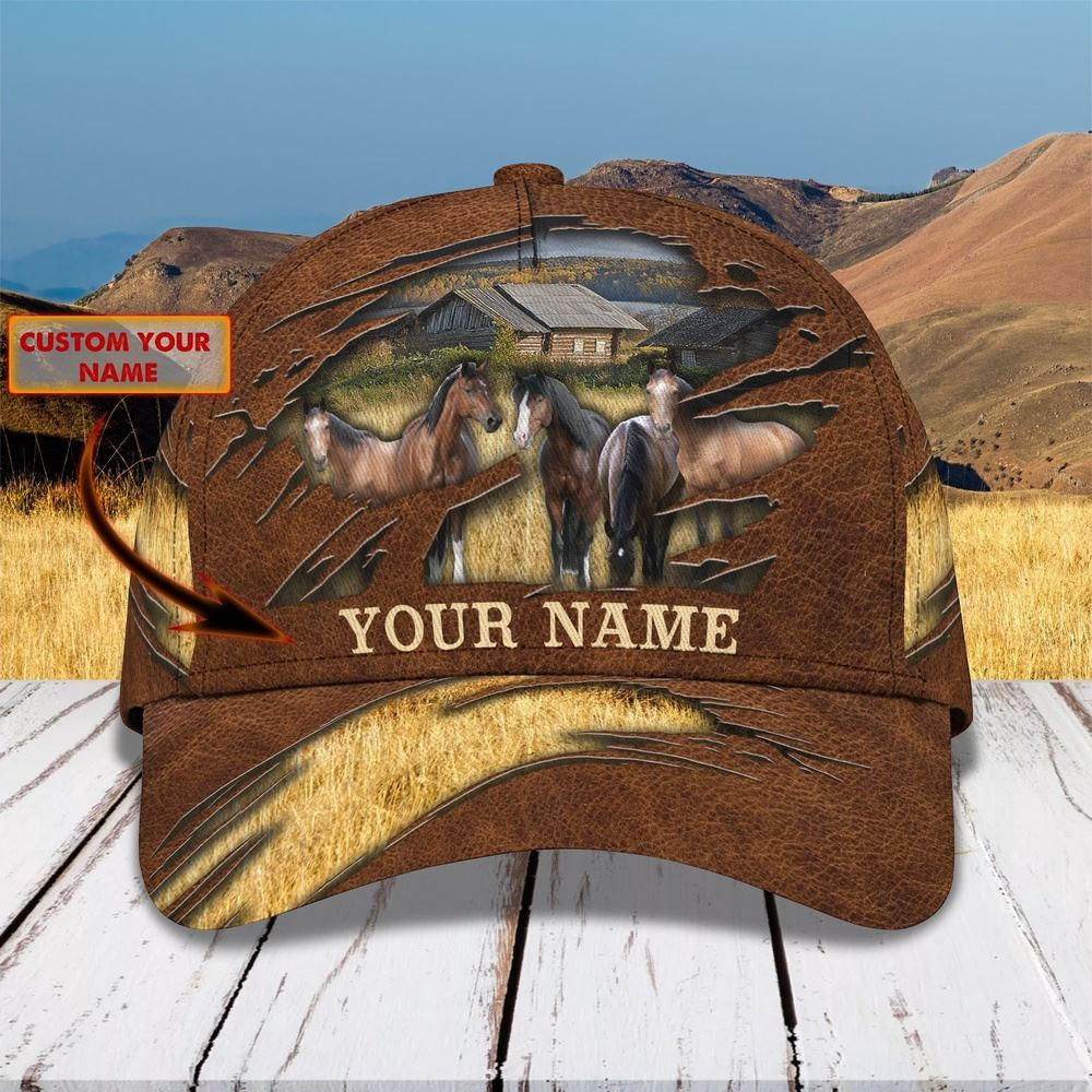 Horse Farm Customized Name Cap Farm Cap Farmer Baseball Cap Gift For Farmer