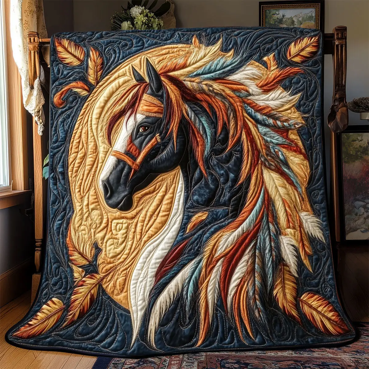 Horse Feather Quilt Best Throw Blanket Good Gifts For Mother In Law