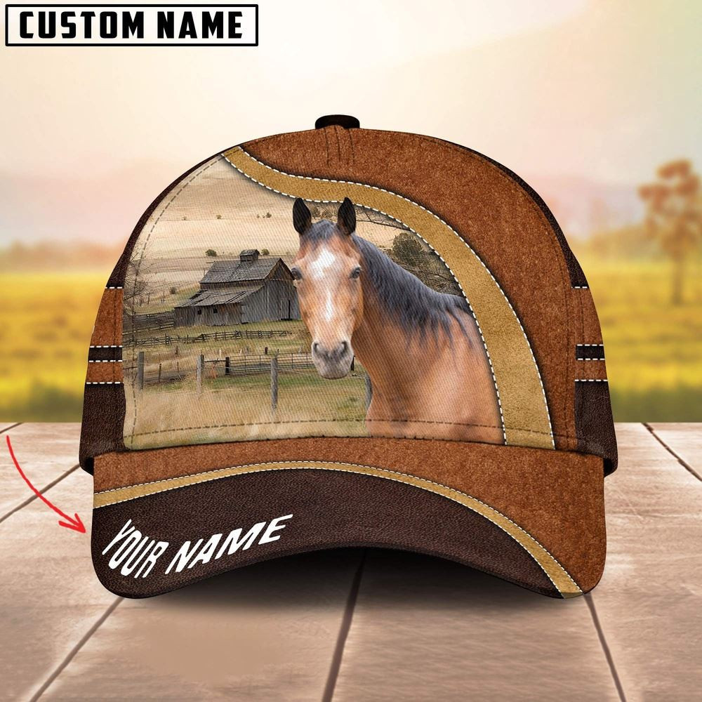 Horse Happy Face Customized Name Cap Farm Cap Farmer Baseball Cap Gift For Farmer