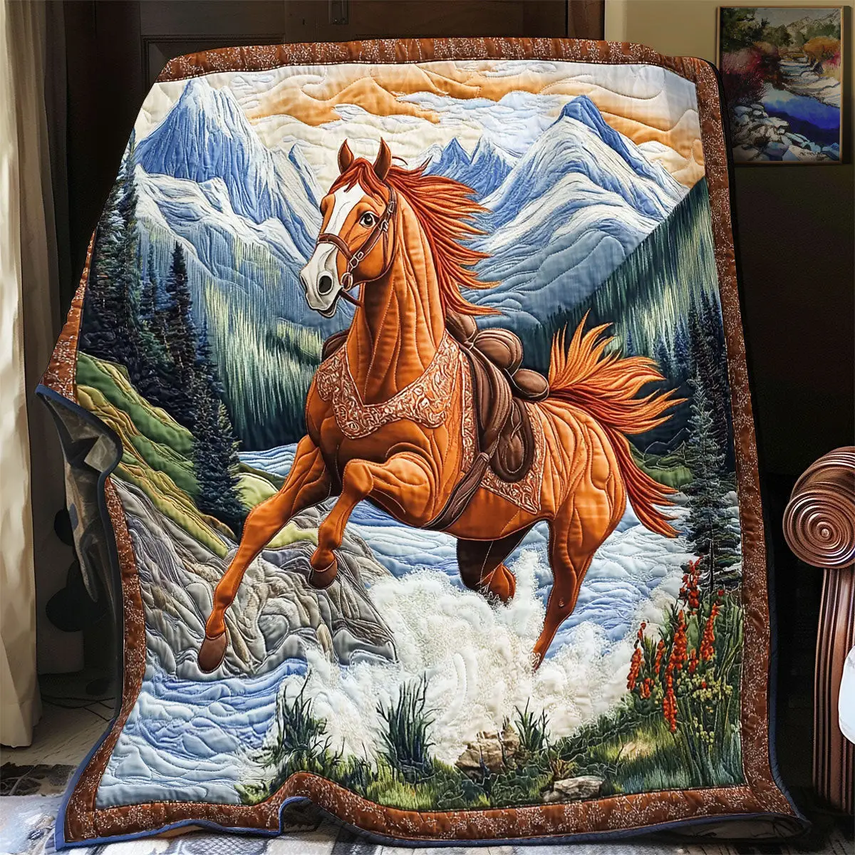 Horse Quilt Blankets Throws And Blankets Father's Day Presents For Son