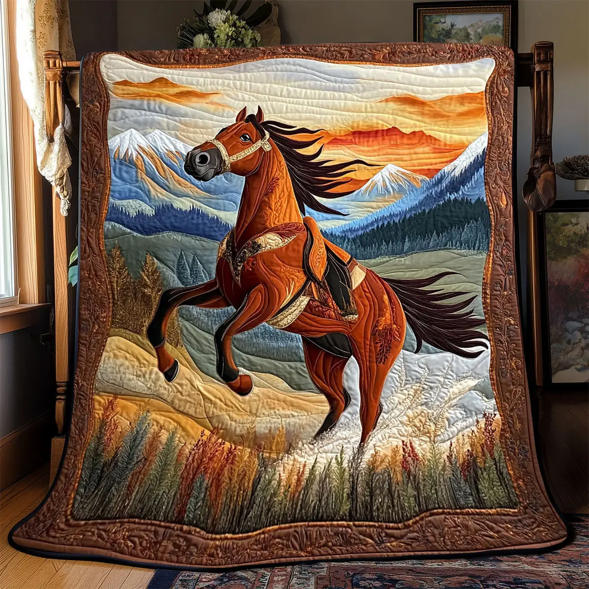 Horse Quilt Blankets Throws And Blankets Special Mother's Day Gifts For Mom Horse Quilt Blankets Throws And Blankets Special Mother's Day Gifts For Mom - Image 1