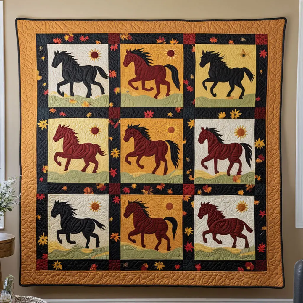 Horse Running Free Quilt Blanket Bed Decor Cozy Holiday Gifts For Horse Lovers
