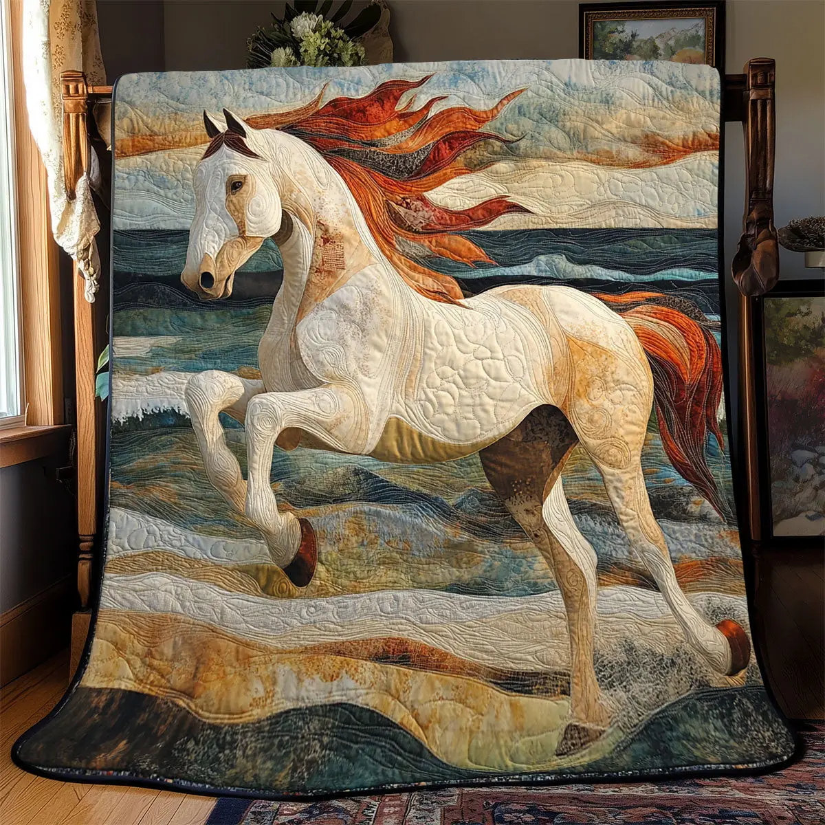 Horse Running Quilt Best Throw Blanket Good Gifts For Mother In Law