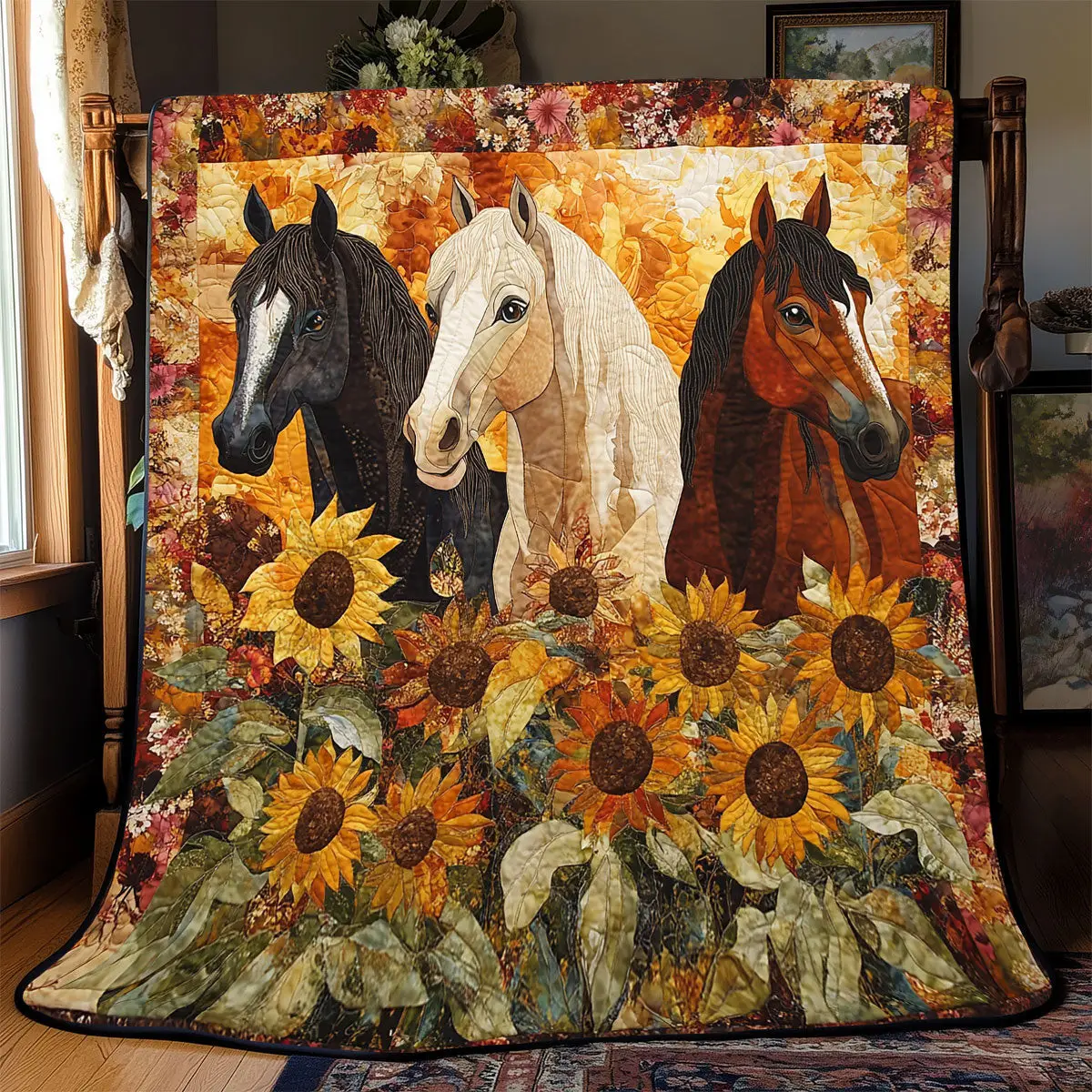 Horse Suower Best Quilt Throw Blanket Horse Theme Gifts For Horse Lovers