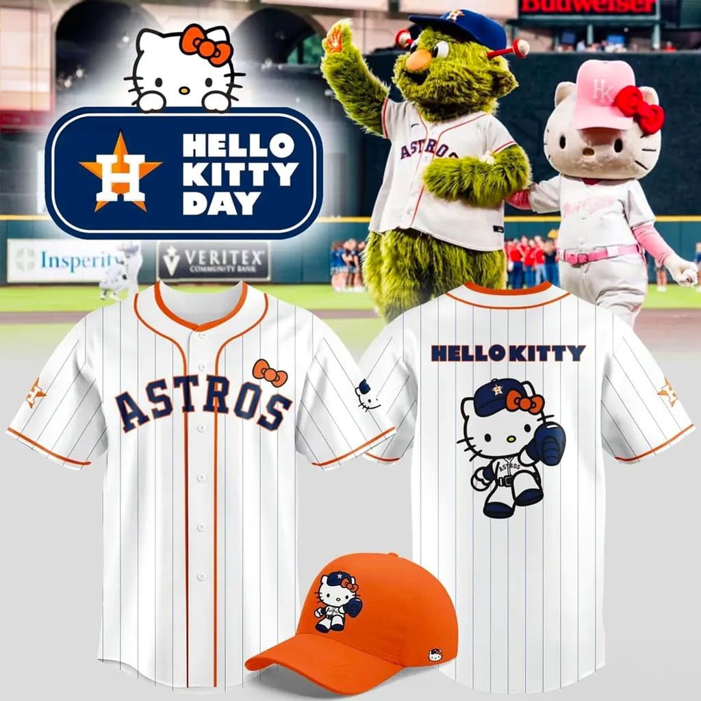 Houston Astros 2026 Hello Kitty Day Jersey Houston Astros Merch Gifts For Baseball Fans