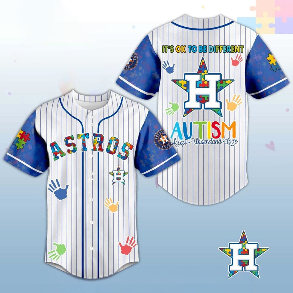 Houston Astros Autism Awareness 2026 Jersey Houston Astros Merch It's Ok To Be Different Jersey